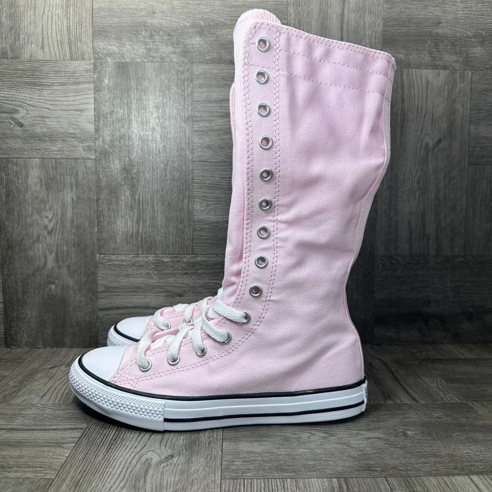 Converse XX-Hi Sneakers Youth 3 Pink Knee High Canvas Zip Up NEW